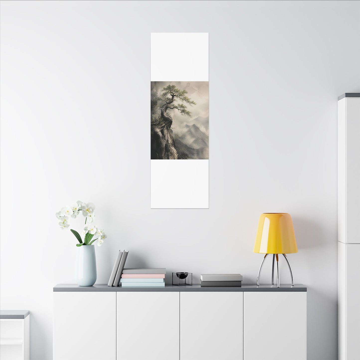 Spring Pine Tree Watercolor Canvas Art | Warm Decor