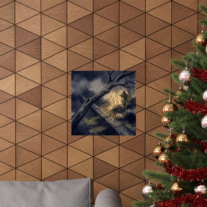 Golden Hour Moonlit Garden Wall Art Print - Dark Japandi Datsuzoku