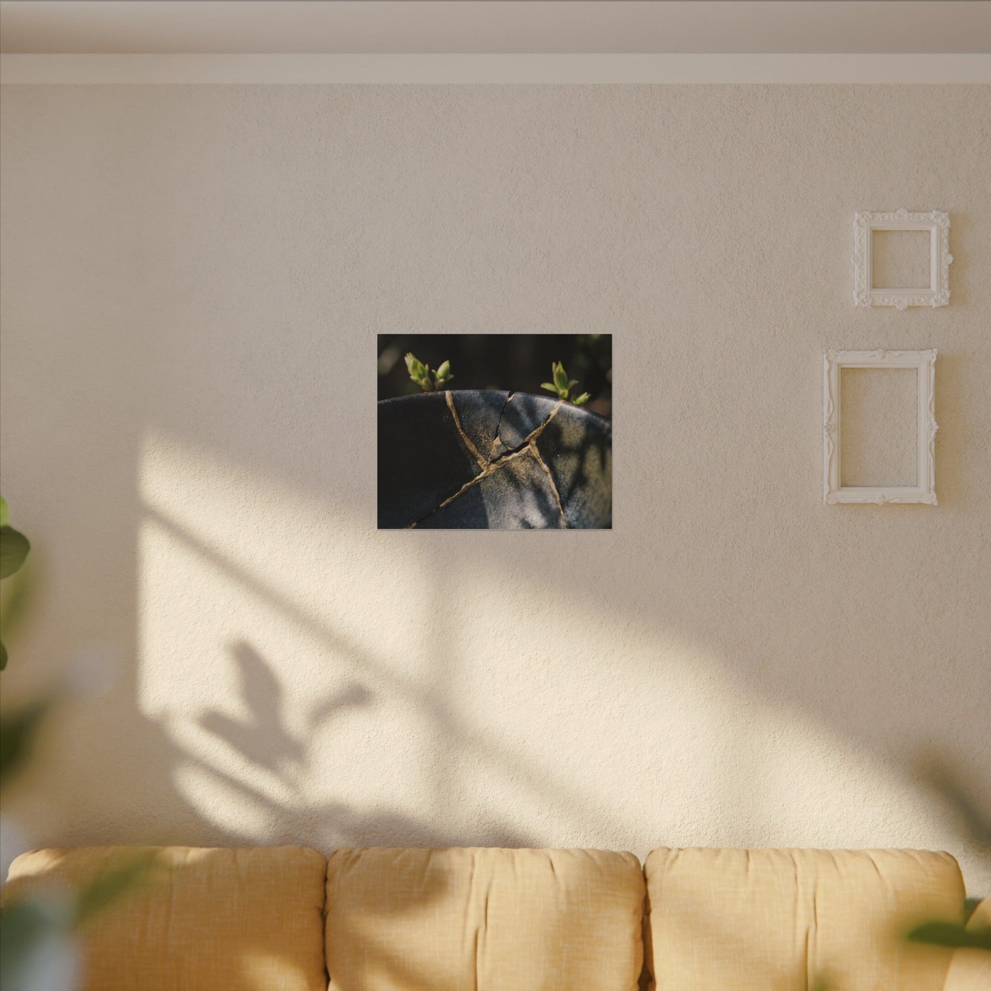 Seijaku Broken Pottery Canvas Art - Dark Japandi Shadow Zen