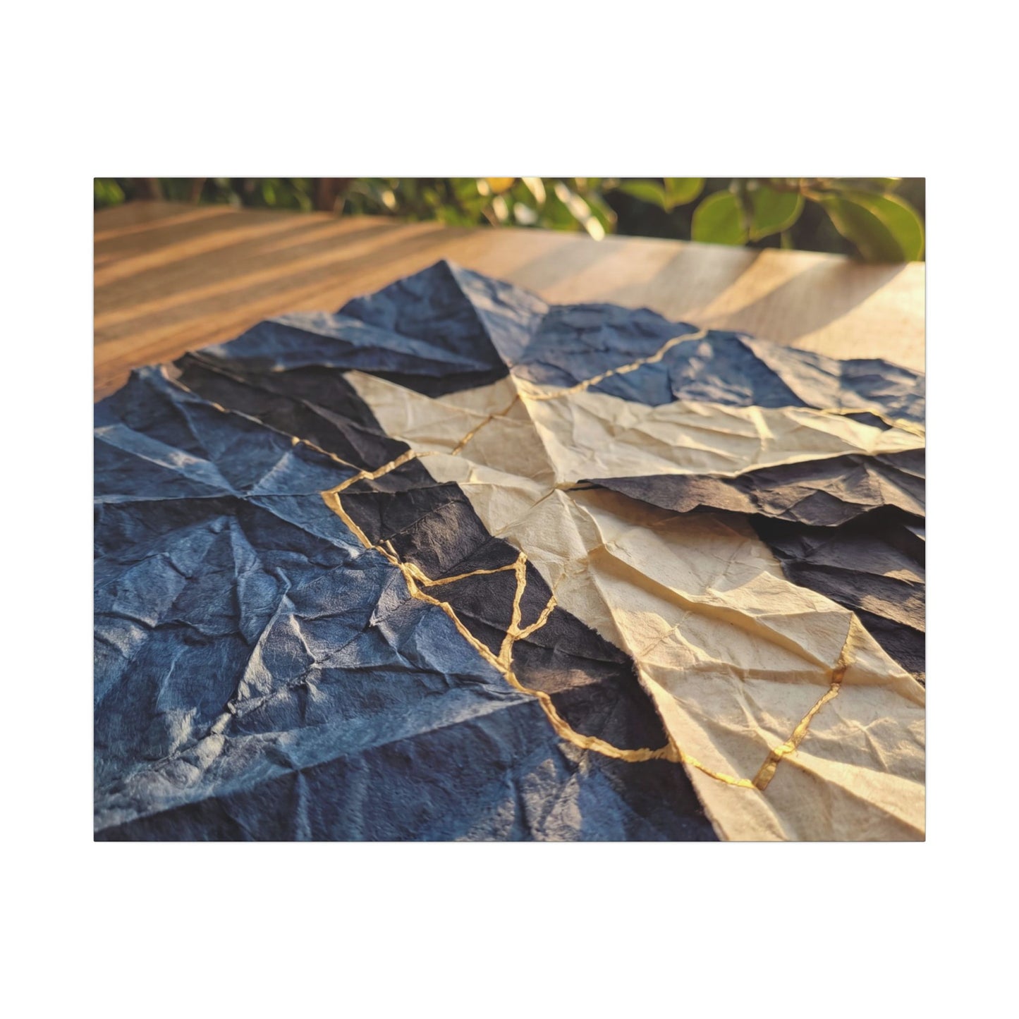 Golden Hour Paper Fold Canvas Art - Kintsugi Ma