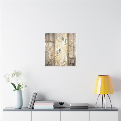 Shoji Screen Spring Canvas Art | Japandi Cozy Design