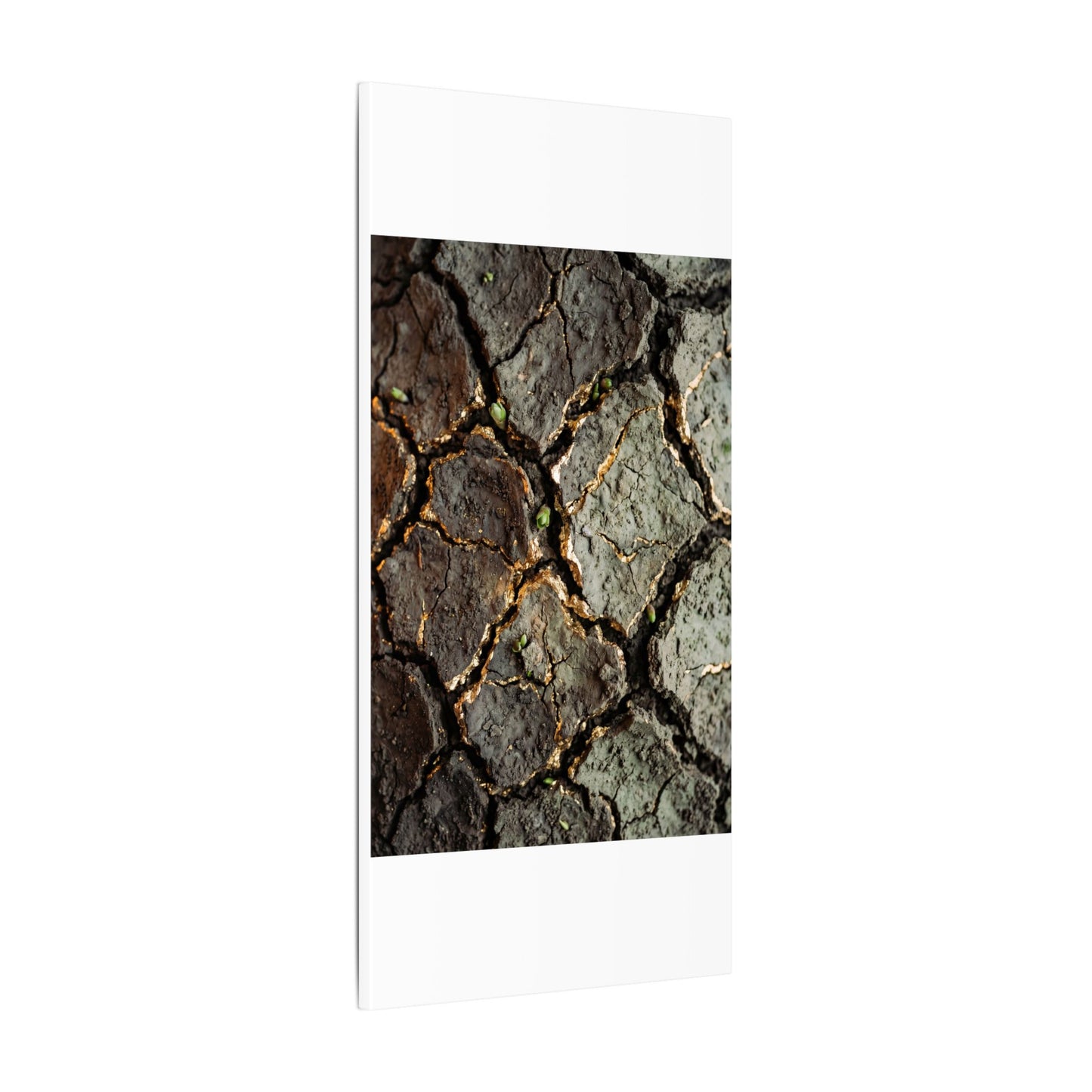 Earthy Cracked Earth Canvas Art - Japanese Pattern Japandi