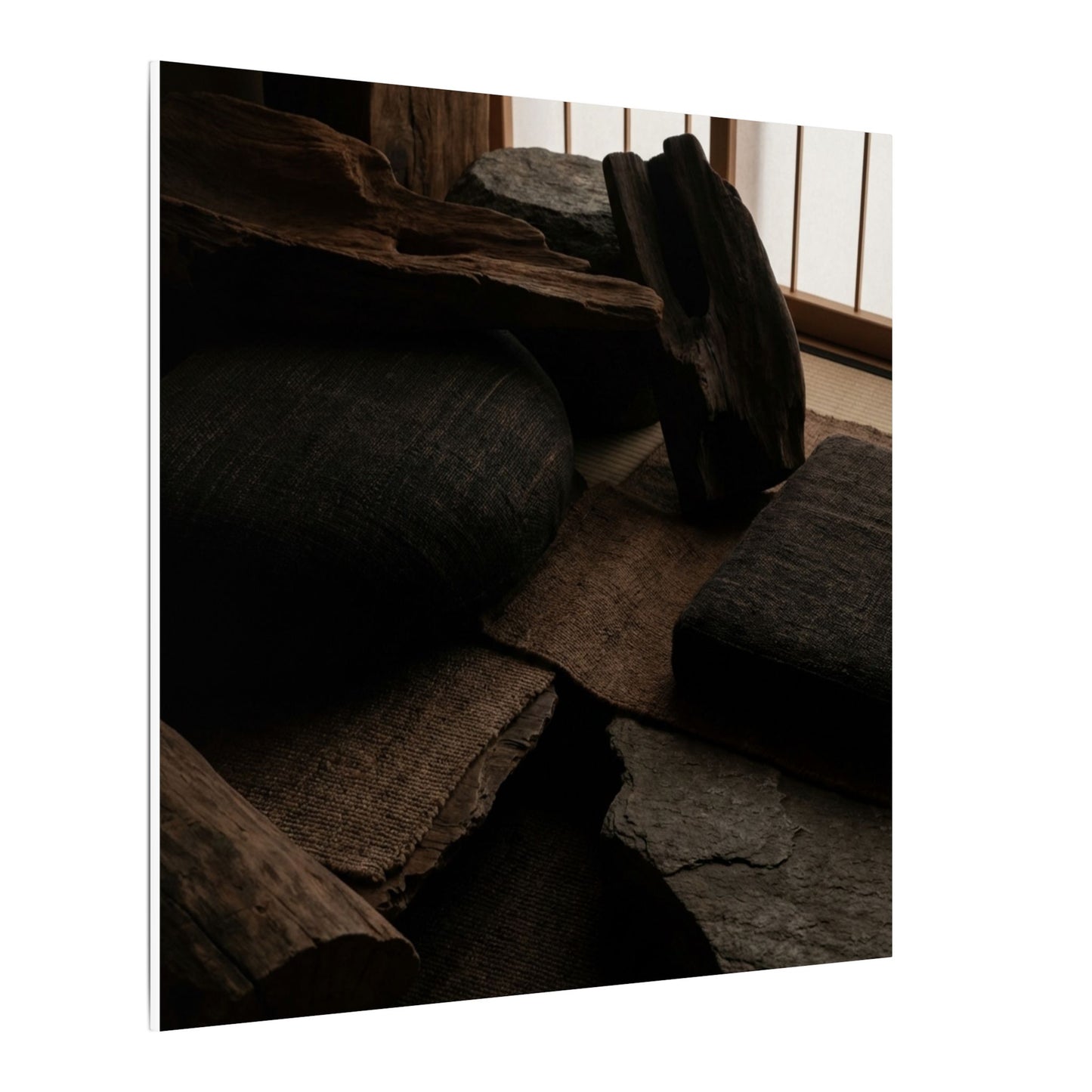 Dark Japandi Shadow Zen Canvas Art