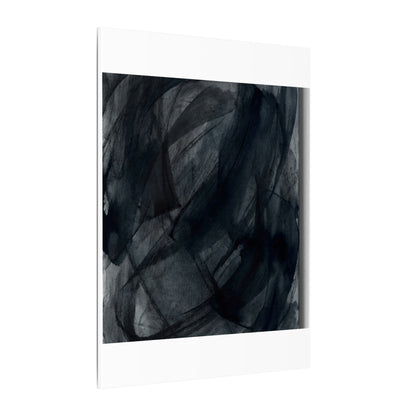 Deep Tones Dark Japandi Charcoal Canvas Art