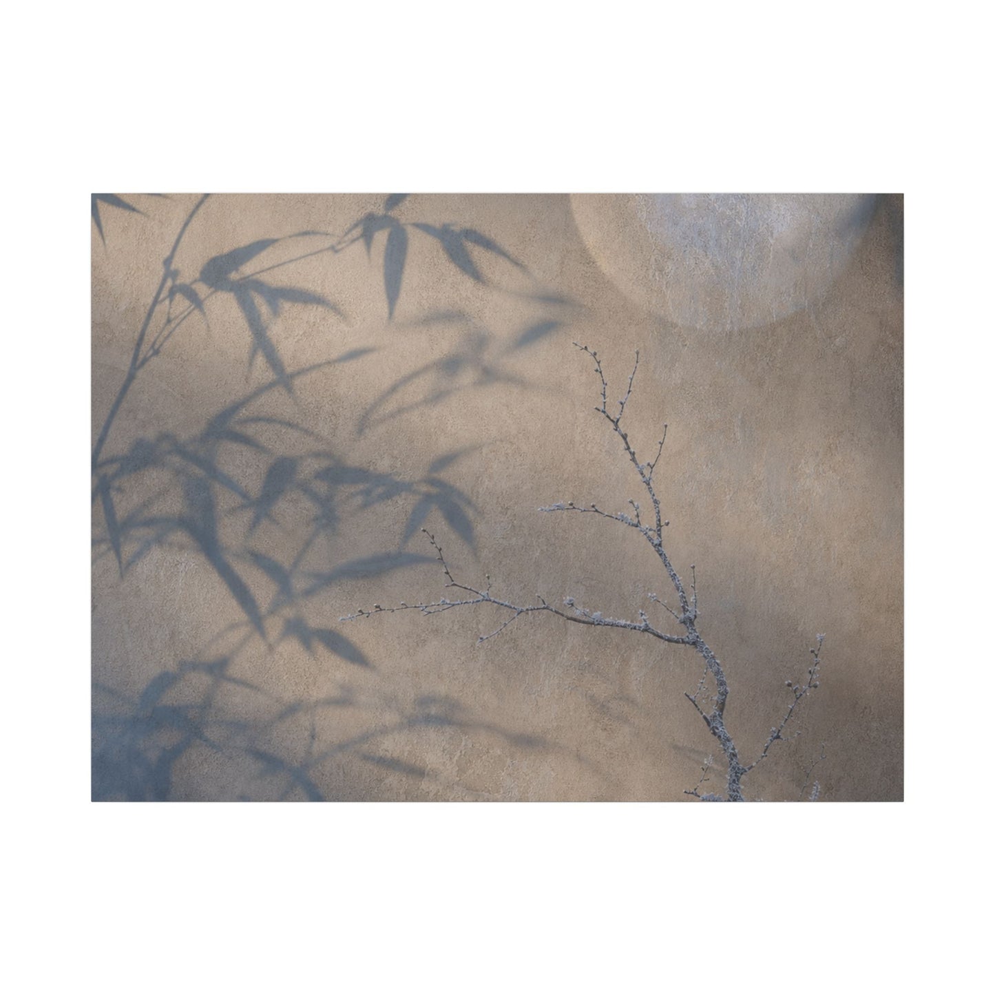 Shadow Play Canvas Art | Winter Japandi Japanese Pattern Art