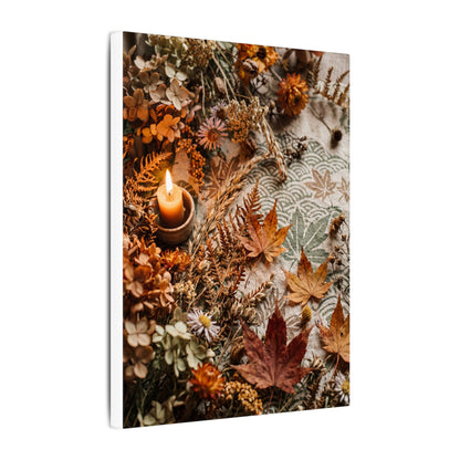 Candlelight Dried Flowers Canvas Art - Japandi Seijaku