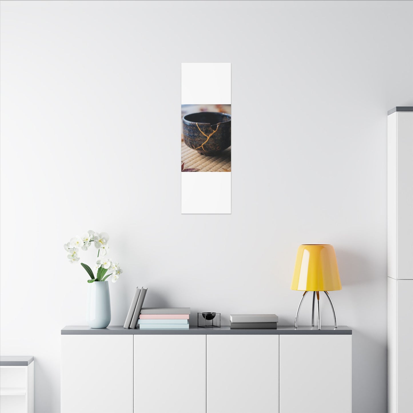 Tea Ceremony Autumn Canvas Art | Kintsugi Healing Design
