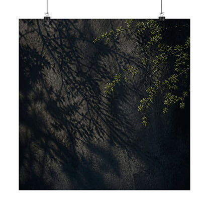 Dark Japandi Shadow Play in Overcast | Moody Minimal Wall Art Print