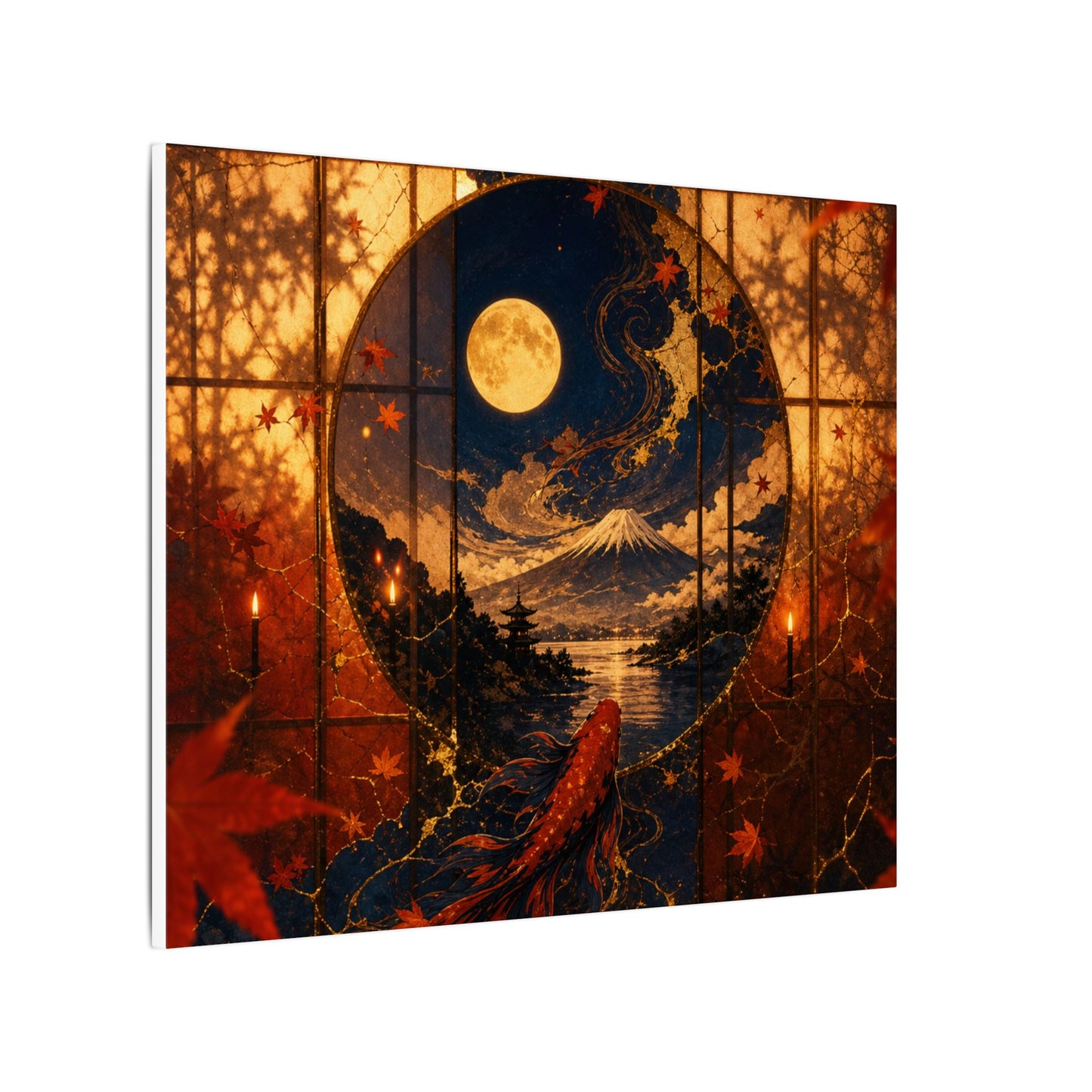 Beautiful Shoji Screen Canvas Art - Gold Vein Kintsugi