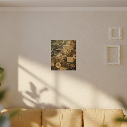 Spring Ocean Wave Herbarium Canvas Art | Nostalgic Decor