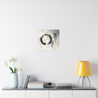 Wisteria Enso Canvas Art | Serene Zen Art