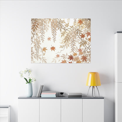 Shibui Wisteria Canvas Art - Japandi Japanese Pattern