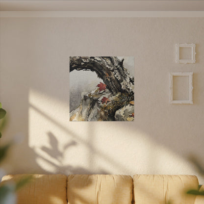 Pine Tree Autumn Canvas Art | Japandi Earthy Design