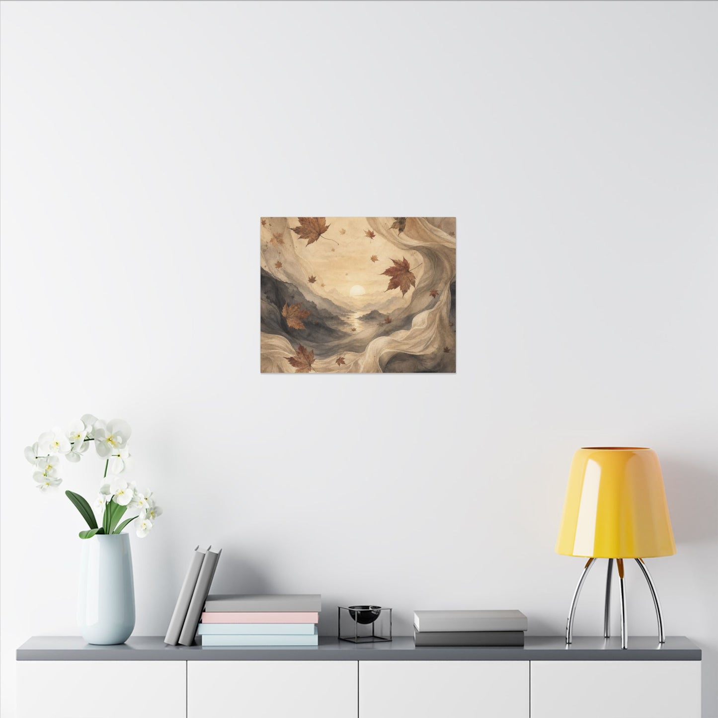 Autumn Silk Drape Watercolor Canvas Art | Earthy Decor