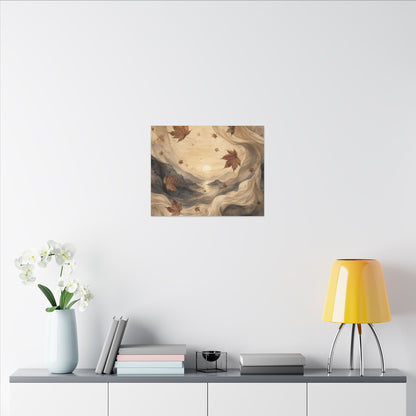 Autumn Silk Drape Watercolor Canvas Art | Earthy Decor
