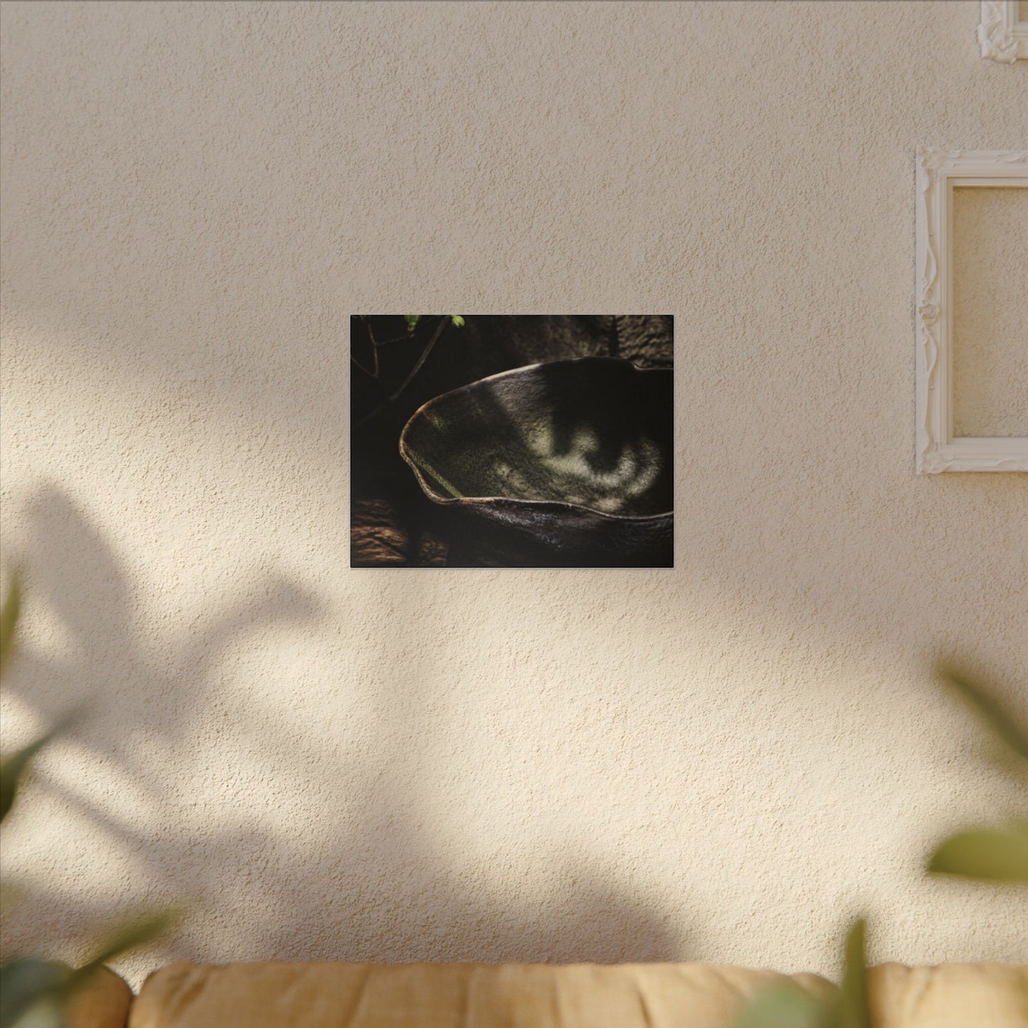Sophisticated Ceramic Bowl Canvas Art - Dark Texture Dark Japandi
