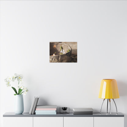 Candlelight Ceramic Bowl Canvas Art - Japandi Ma