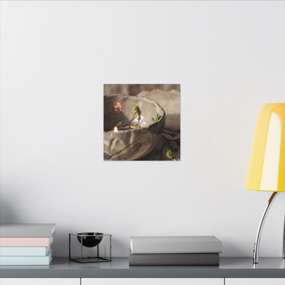 Candlelight Ceramic Bowl Canvas Art - Japandi Ma
