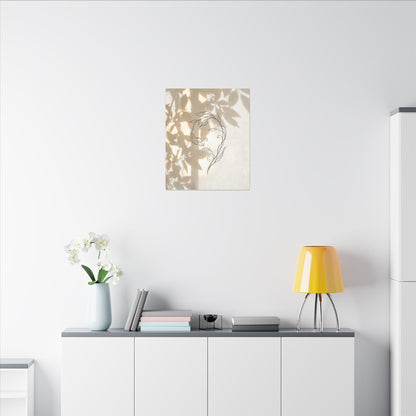 Warm Shoji Screen Canvas Art - Minimal Line Japandi