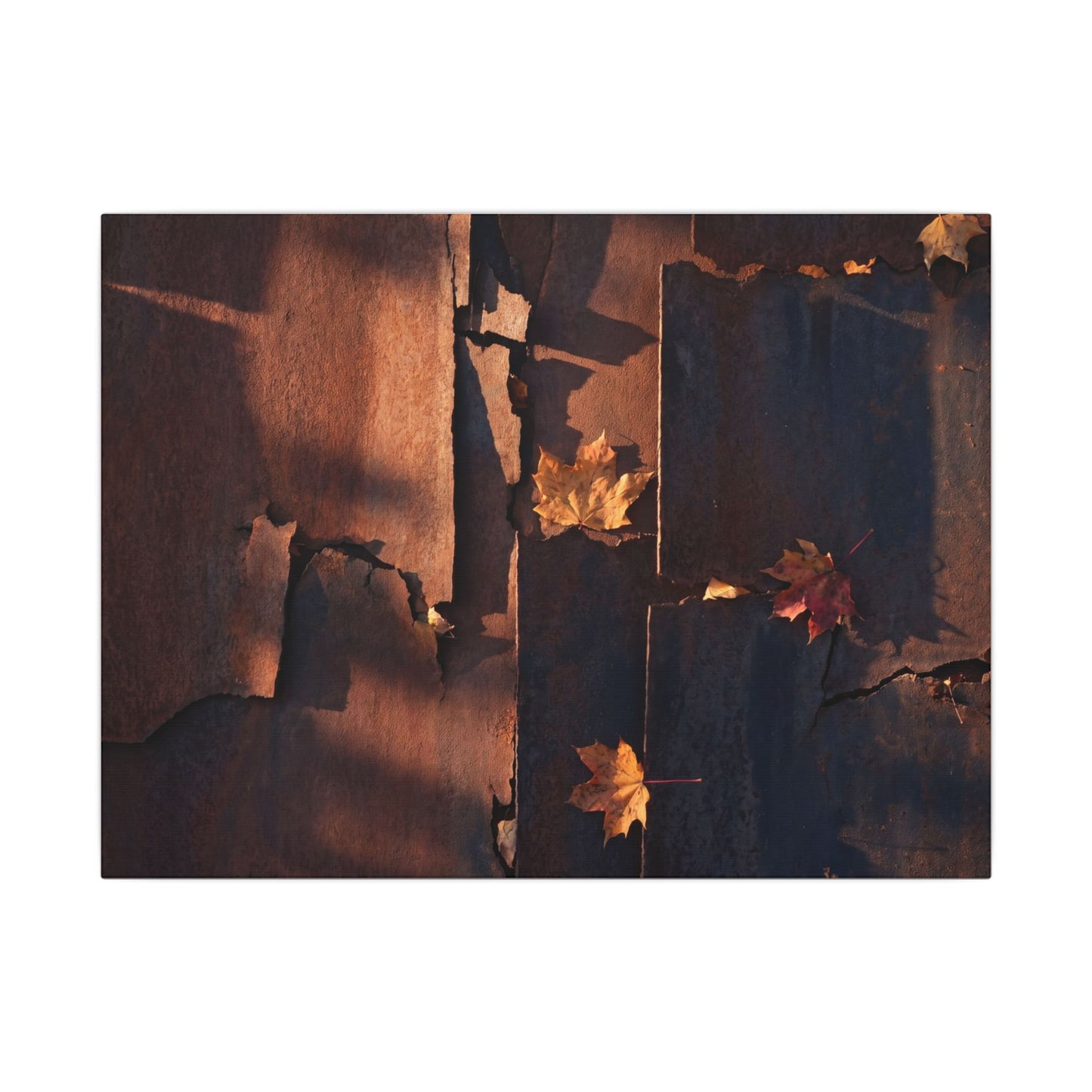 Seijaku Rust Patina Canvas Art - Dark Japandi Shadow Zen