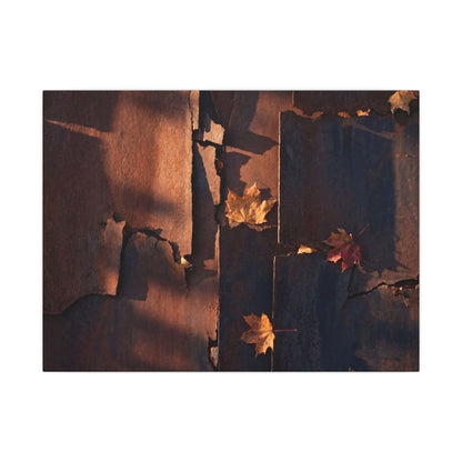 Seijaku Rust Patina Canvas Art - Dark Japandi Shadow Zen