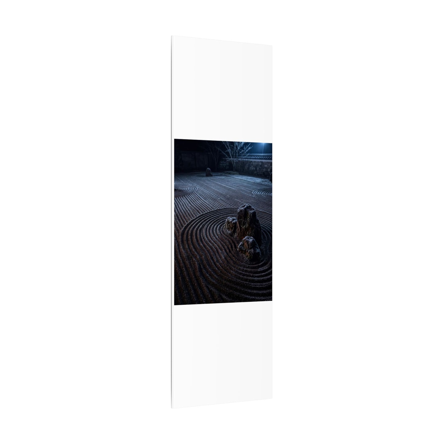 Moonlight Rock Garden Canvas Art - Dark Japandi Seijaku