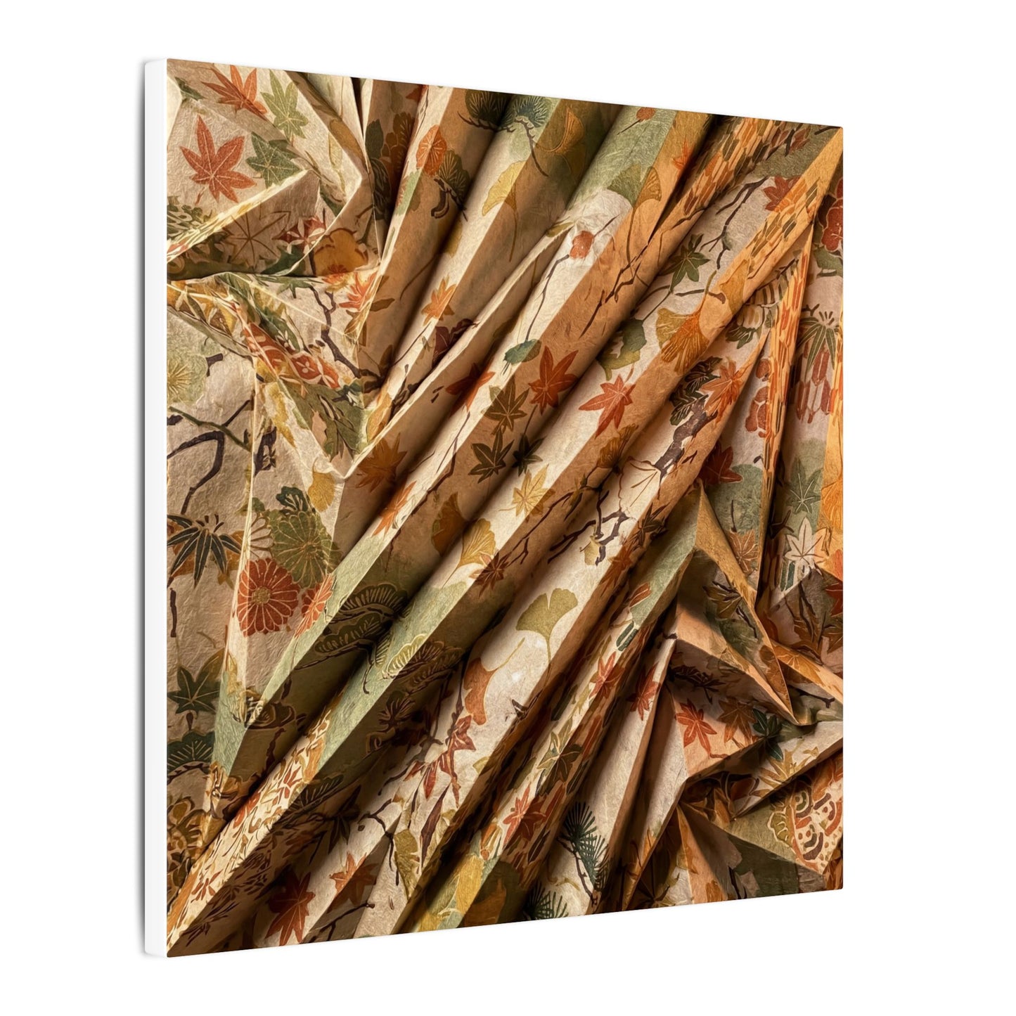 Paper Fold Autumn Canvas Art | Japandi Earthy Design