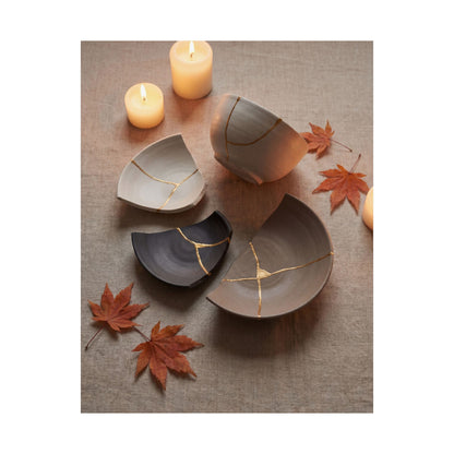Broken Pottery Autumn Wall Art Print | Japandi Neutral Design