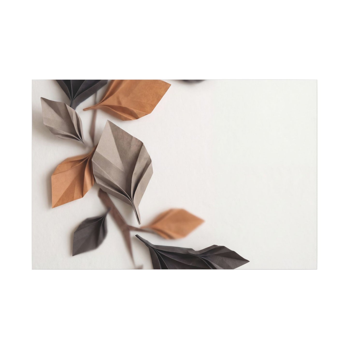 Paper Fold Autumn Canvas Art | Japandi Earthy Design