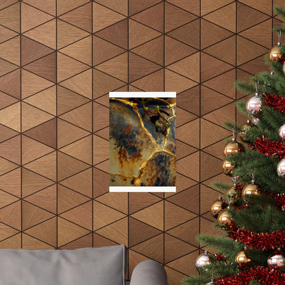Healing Rust Patina Wall Art Print - Crackle Gold Kintsugi