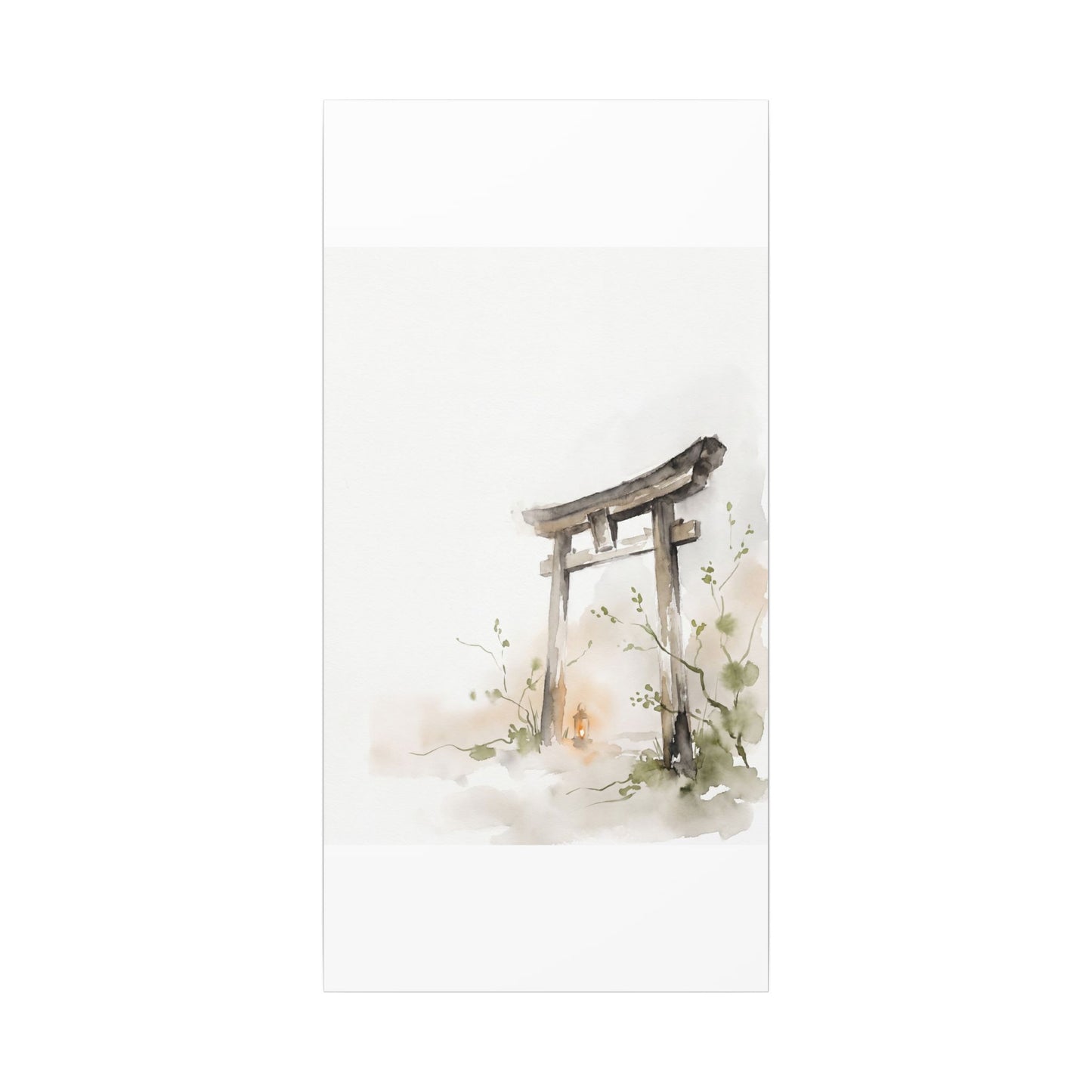 Fukinsei Torii Gate Canvas Art - Japandi Watercolor