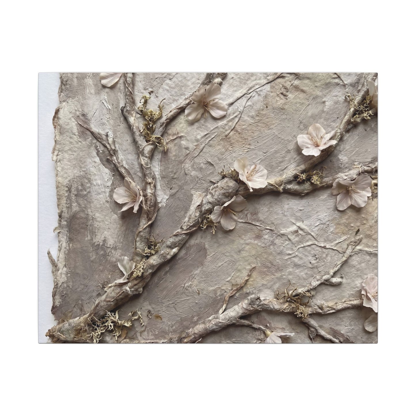 Summer Cherry Blossom Texture Canvas Art | Earthy Decor