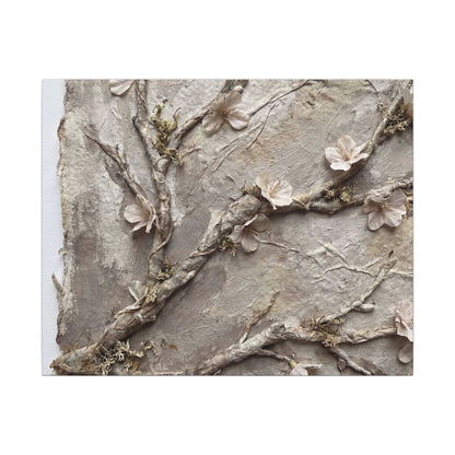 Summer Cherry Blossom Texture Canvas Art | Earthy Decor