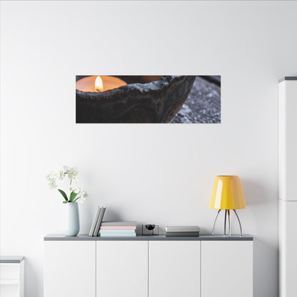 Atmospheric Ceramic Bowl Canvas Art - Moody Minimal Dark Japandi