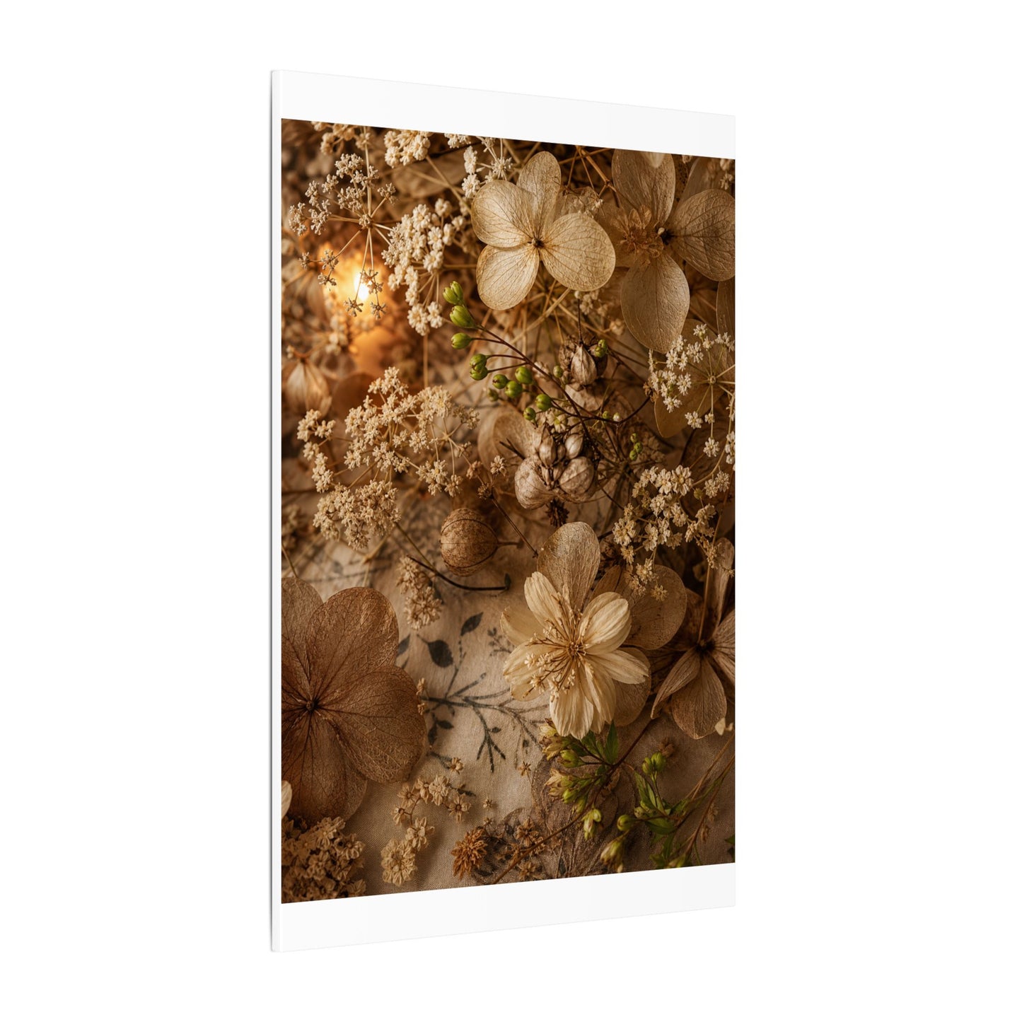 Spring Dried Flowers Japanese Pattern Canvas Art | Earthy Decor