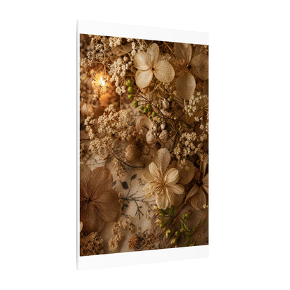 Spring Dried Flowers Japanese Pattern Canvas Art | Earthy Decor