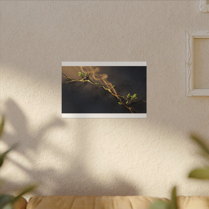 Spring Incense Smoke Gold Vein Canvas Art | Healing Decor