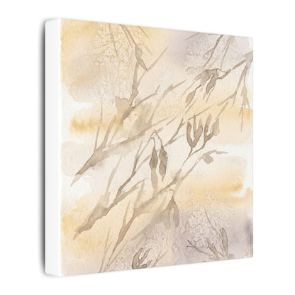 Shadow Play Winter Canvas Art | Japandi Warm Design