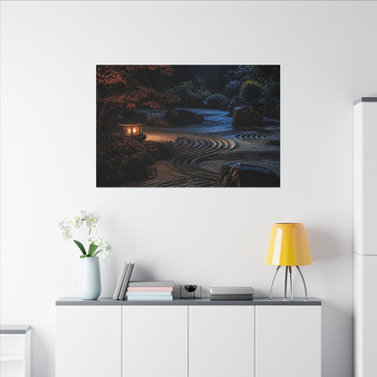 Summer Rock Garden Shadow Zen Canvas Art | Moody Decor