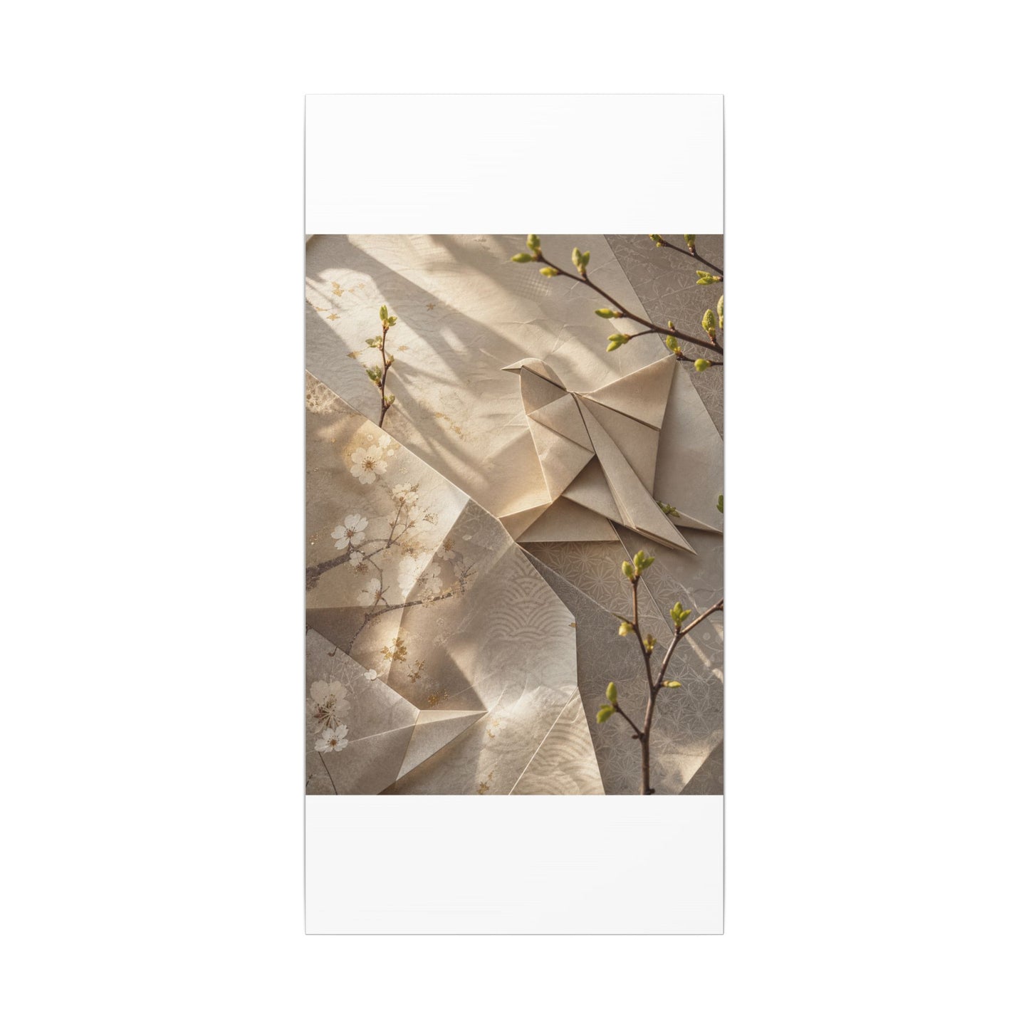 Golden Hour Paper Fold Canvas Art - Japandi Fukinsei