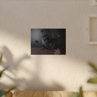Dark Japandi Paper Fold in Dawn | Shadow Zen Canvas Art