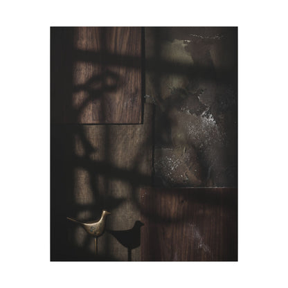 Dark Japandi Shadow Play in Candlelight | Dark Texture Canvas Art