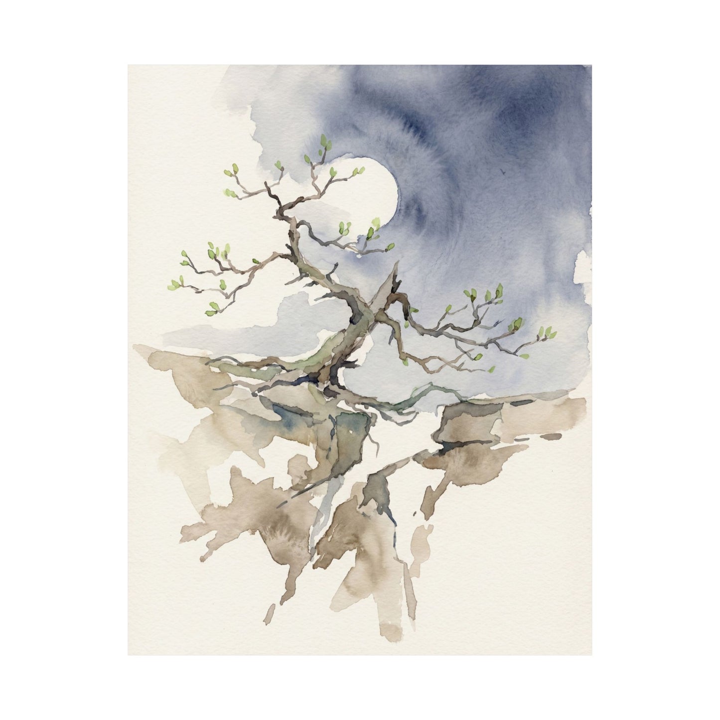 Pine Tree Spring Wall Art Print | Japandi Elegant Design