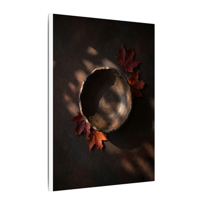 Ceramic Bowl Canvas Art | Autumn Dark Japandi Dark Texture Art