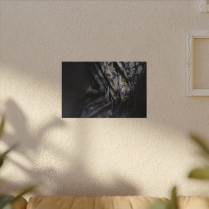 Seijaku Silk Drape Canvas Art - Dark Japandi Dark Texture