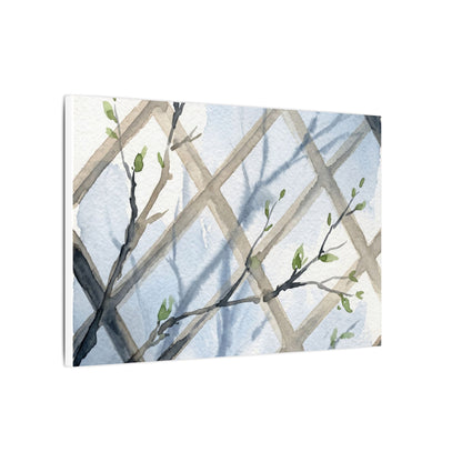 Shoji Screen Canvas Art | Spring Japandi Watercolor Art