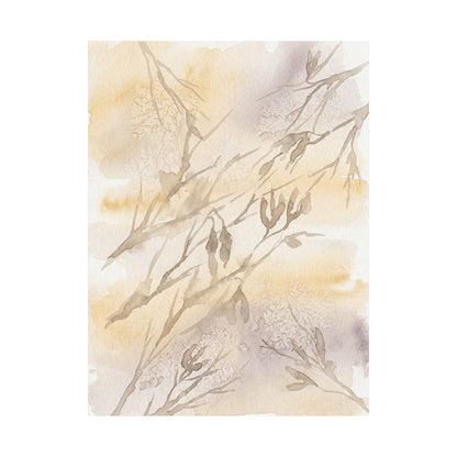 Shadow Play Winter Wall Art Print | Japandi Warm Design