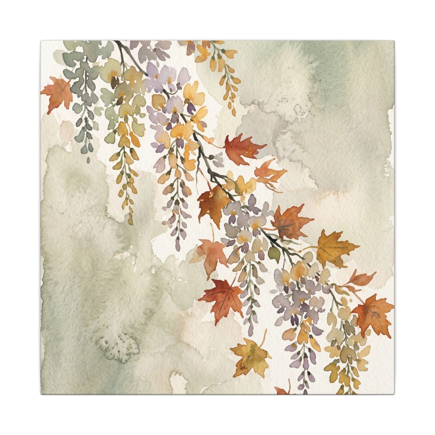 Ma Wisteria Canvas Art - Japandi Watercolor