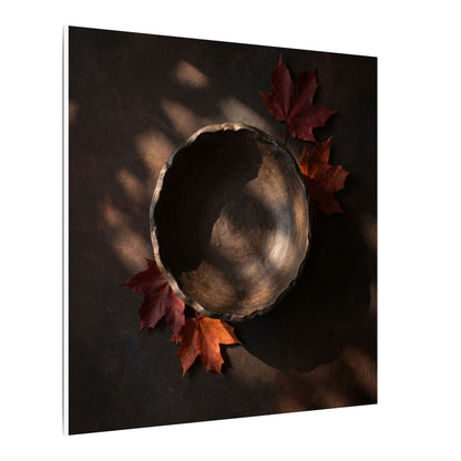 Ceramic Bowl Canvas Art | Autumn Dark Japandi Dark Texture Art