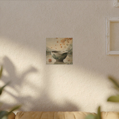 Autumn Ceramic Bowl Watercolor Canvas Art | Cozy Decor